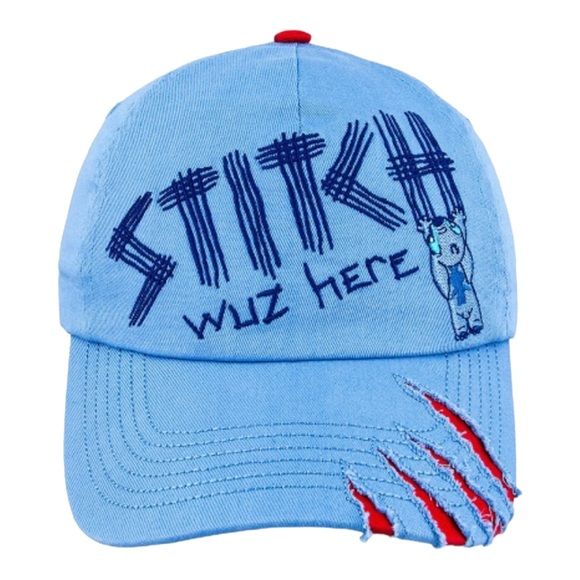 Disney Other - Disney Parks Stitch Kids Youth Baseball Cap - Stitch Wuz Here Blue, Red Clawed